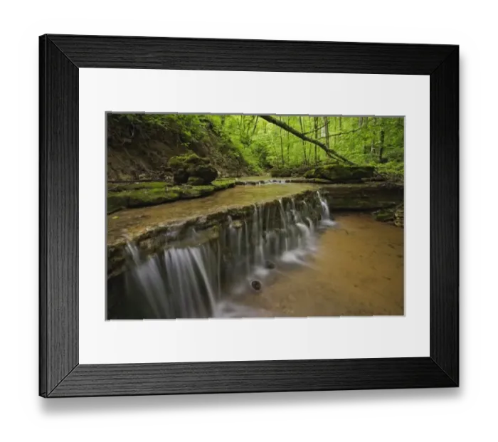 Framed Print : Tiny creek cascading off shelf, near Louisville, Kentucky Framed Print : Tiny creek cascading off shelf, near Louisville, Kentucky