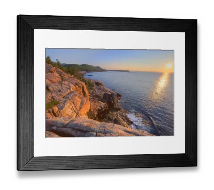 Framed Print : Otter Cliffs at sunrise in Acadia National Park, Maine, USA Framed Print : Otter Cliffs at sunrise in Acadia National Park, Maine, USA