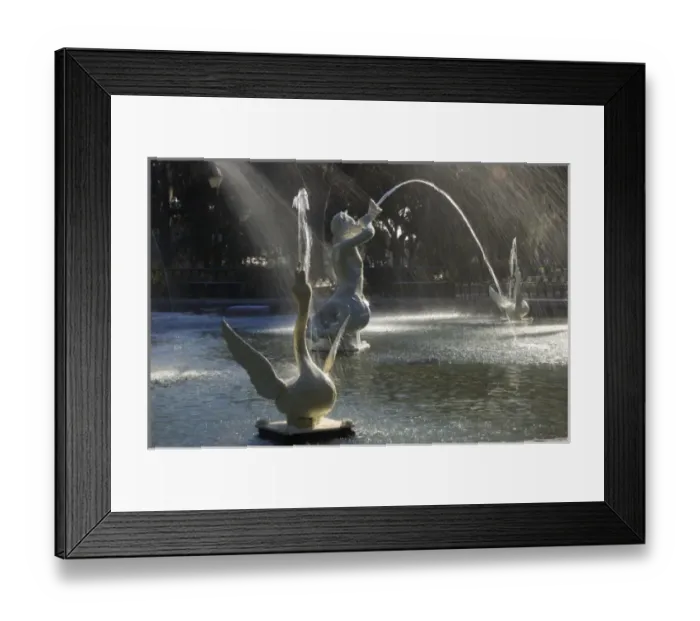 Framed Print : USA, Georgia, Savannah, Forsythe Park fountain