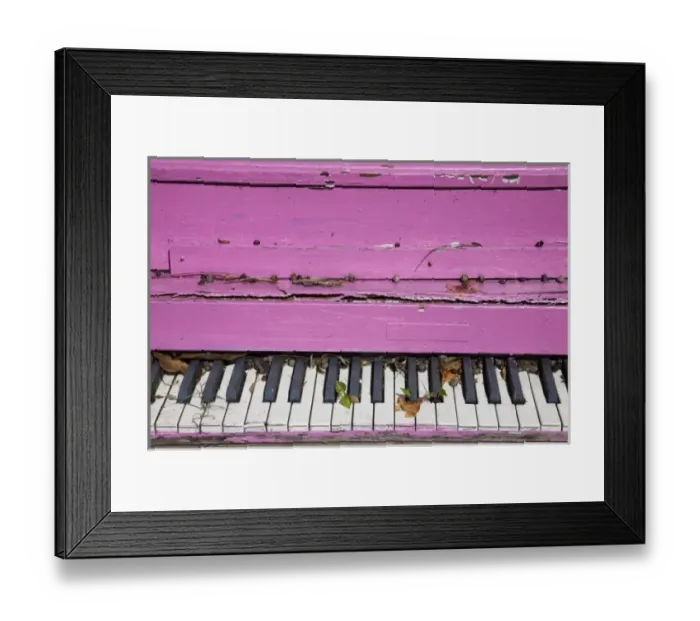 Framed Print : USA, Georgia, Darien. Old weathered pink piano. (PR)