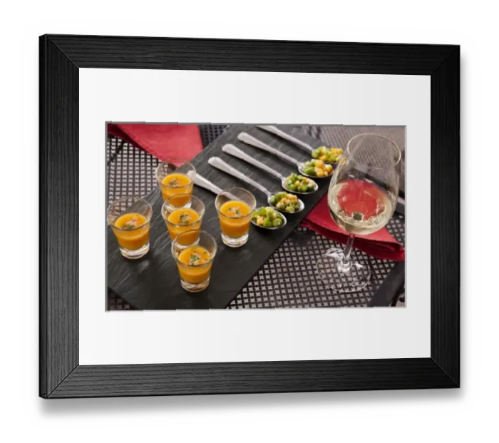 Framed Print : South America, Argentina, Mendoza. Tapas and wine at Altus Vineyards