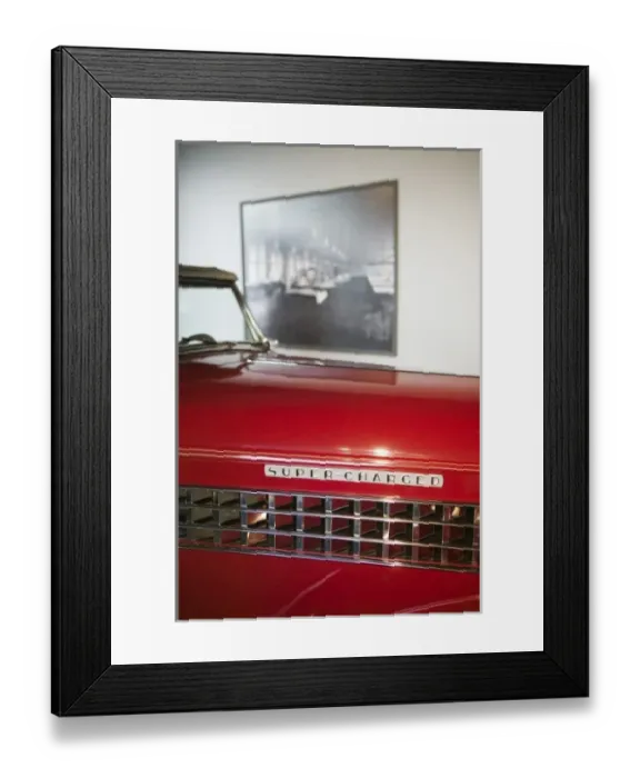 Framed Print : USA, Indiana, Auburn: Auburn, Cord, Duesenberg Car Museum, Supercharged sign