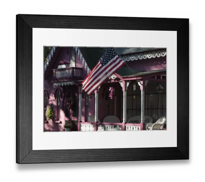 Framed Print : USA, MASSACHUSETTS, Marthas Vineyard: Oak Bluffs, Camp Meeting Grounds / Gingerbread Framed Print : USA, MASSACHUSETTS, Marthas Vineyard: Oak Bluffs, Camp Meeting Grounds / Gingerbread