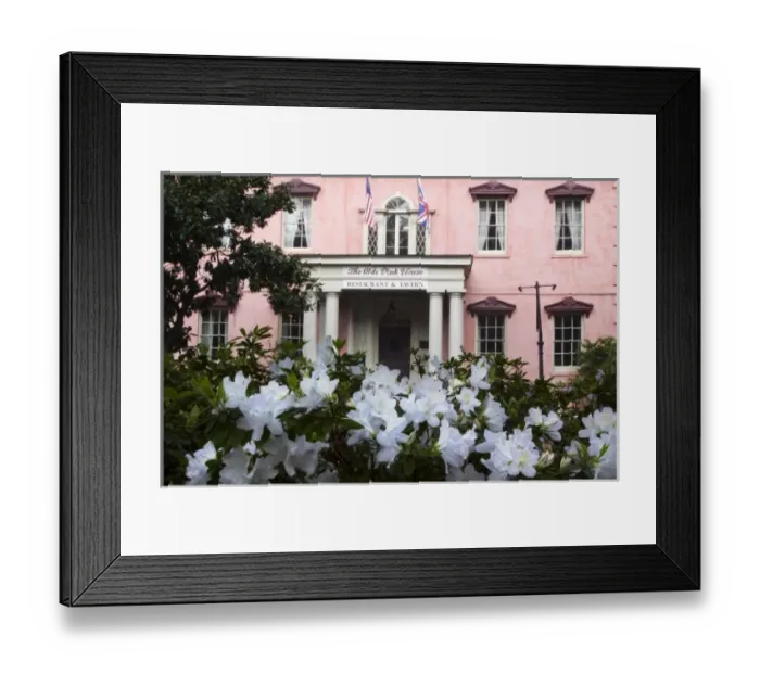Framed Print : USA, Georgia, Savannah, The Historic Ole pink House in the spring