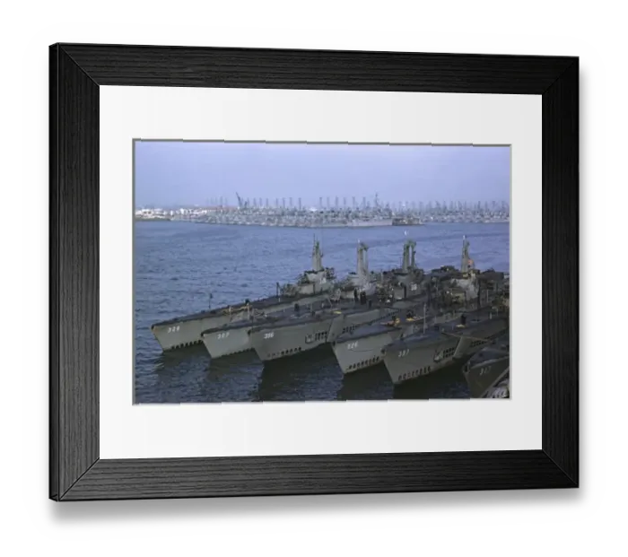 Framed Print : USA, Hawaii, Oahu, Pearl Harbor. US submarines in Pearl Harbor at the close of WW II Framed Print : USA, Hawaii, Oahu, Pearl Harbor. US submarines in Pearl Harbor at the close of WW II