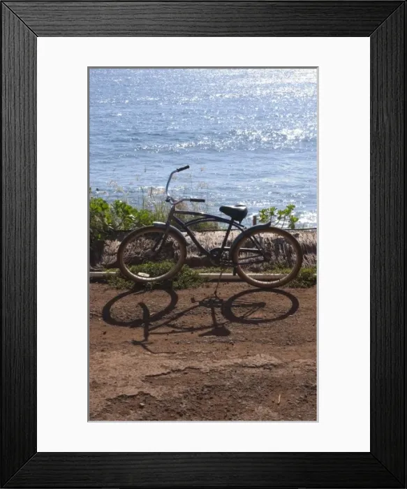 Framed Print : USA, Hawaii, Kauai, Old Kapaa Highway, northwest coast now walking and bike trail. (RF)