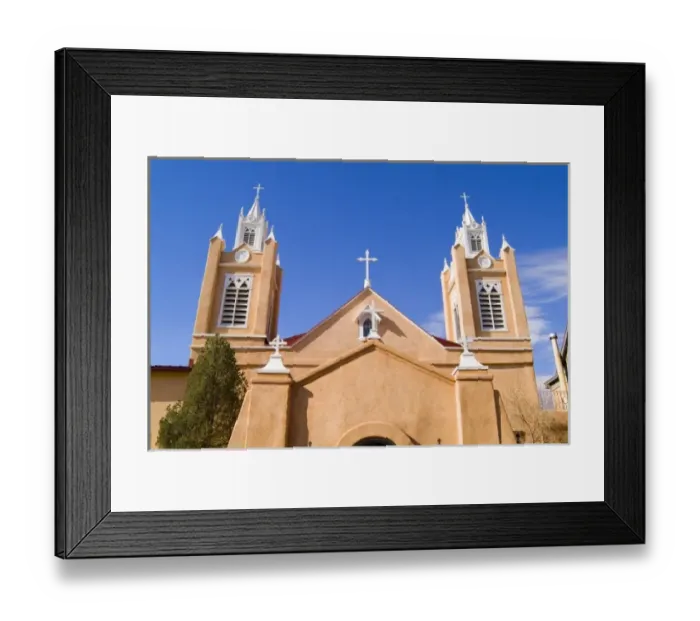 Framed Print : New Mexico, Albuquerque. Historic San Felipe de Neri Church Old Town, Albuquerque Framed Print : New Mexico, Albuquerque. Historic San Felipe de Neri Church Old Town, Albuquerque