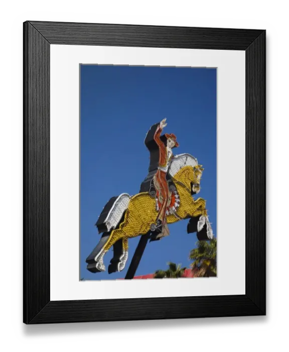 Framed Print : USA, Nevada, Las Vegas, Downtown, Fremont Street East, old casino neon sign