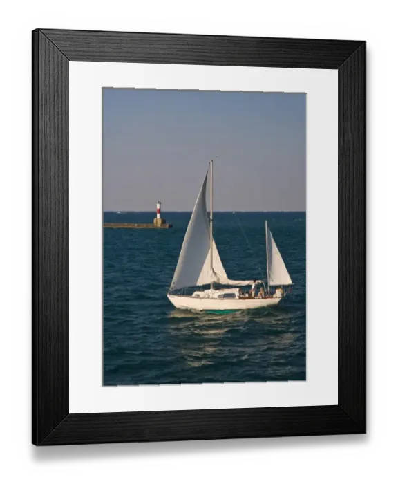 Framed Print : Sailing in Chicago Harbor Framed Print : Sailing in Chicago Harbor