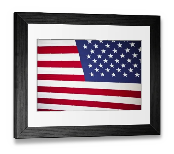 Framed Print : USA, Louisiana, New Orleans. National World War Two Museum, US flag