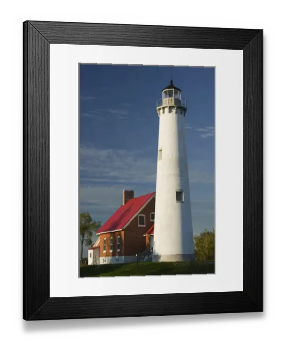 Framed Print : USA, Michigan, Tawas City: Tawas Point State Park, Tawas Point Lighthouse on Lake Huron Framed Print : USA, Michigan, Tawas City: Tawas Point State Park, Tawas Point Lighthouse on Lake Huron