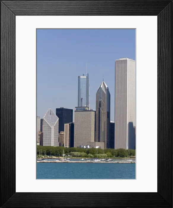 Framed Print : Highrise buildings and skyline of Chicago, Illinois, USA Framed Print : Highrise buildings and skyline of Chicago, Illinois, USA