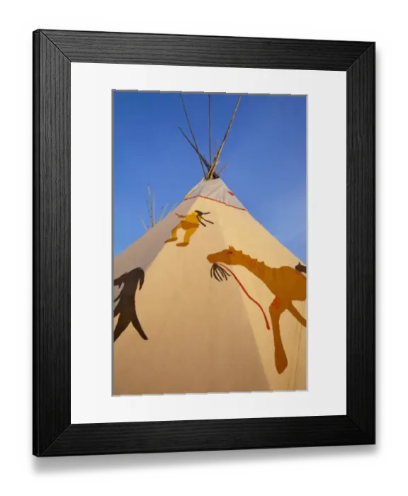 Framed Print : Painted teepee at North American Indian Days celebration in Browning, Montana Framed Print : Painted teepee at North American Indian Days celebration in Browning, Montana