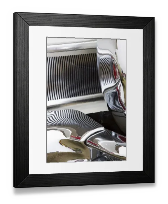 Framed Print : USA, Georgia, Savannah, Reflections of bumper of a car