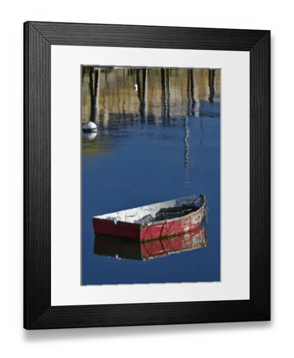 Framed Print : Boat in harbor, Cape Ann, Rockport, Massachusetts