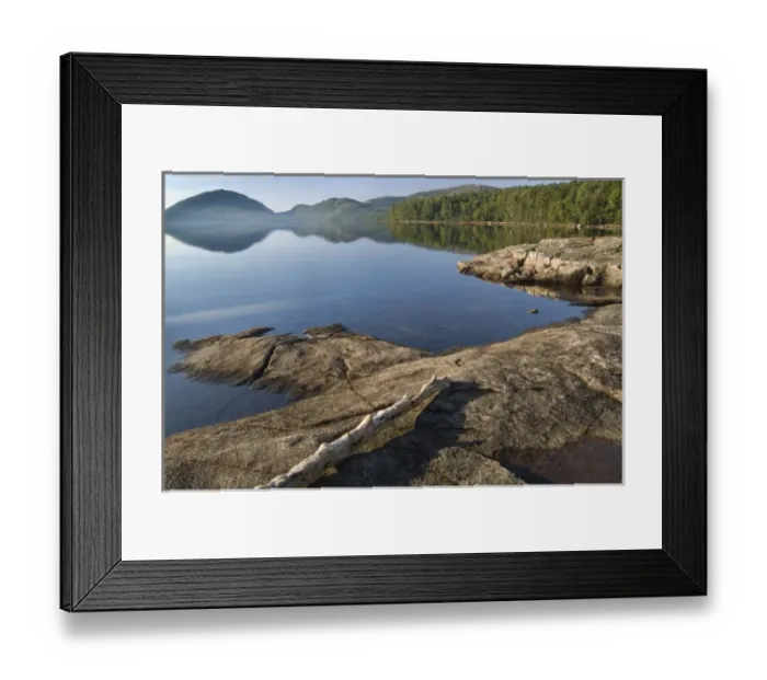 Framed Print : Sunrise at Eagle Lake overlooking The Bubbles and Bubble Rock, Acadia National Park Framed Print : Sunrise at Eagle Lake overlooking The Bubbles and Bubble Rock, Acadia National Park