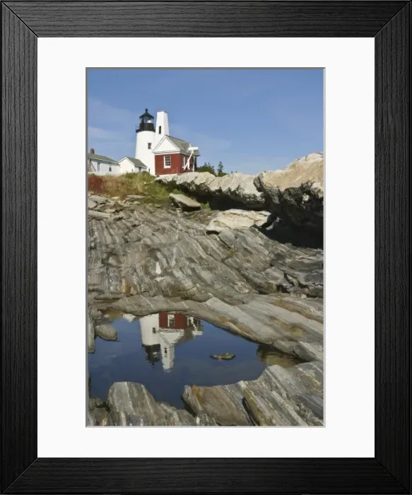Framed Print : USA, Maine. Pemaquid Lighthouse and rocky coast Framed Print : USA, Maine. Pemaquid Lighthouse and rocky coast