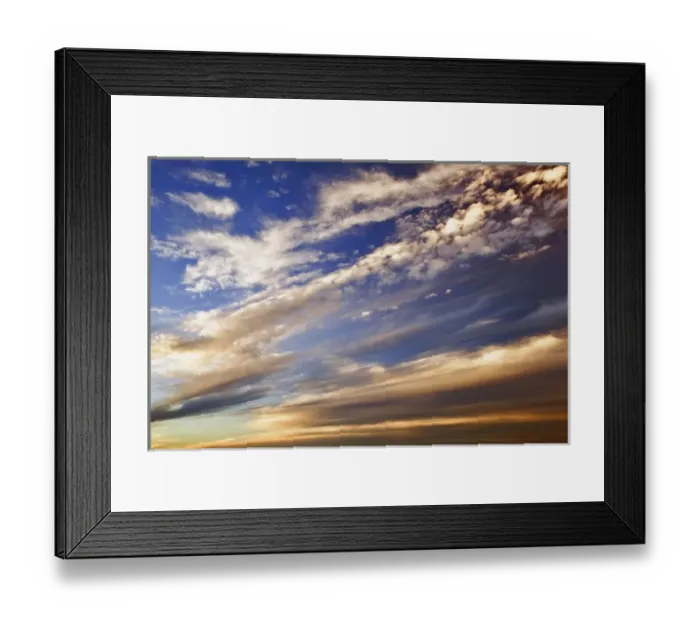 Framed Print : Clouds at sunset, Maine