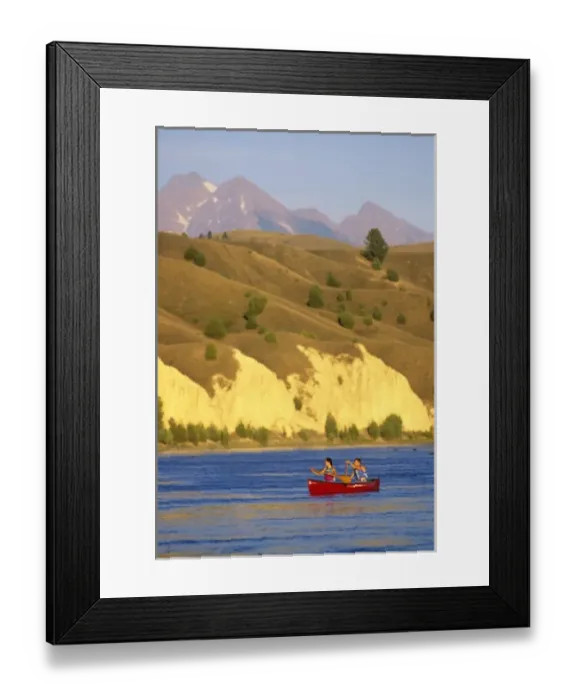 Framed Print : Canoeing on the Flathead River in the Mission Valley of Montana (MR) Framed Print : Canoeing on the Flathead River in the Mission Valley of Montana (MR)
