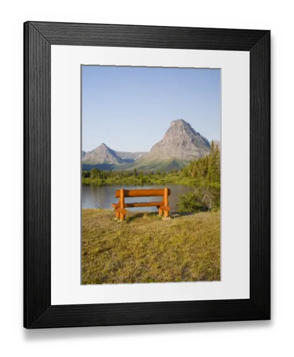 Framed Print : USA, Montana, Glacier National Park, Two Medicine, Pray Lake and Sinopah Mountain