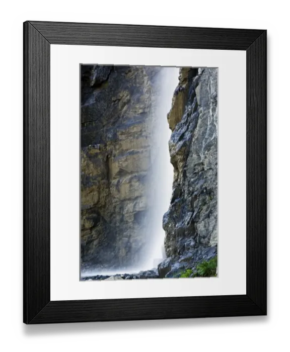 Framed Print : Wet weather waterfall along Going to the Sun Road, Glacier National Park, Montana Framed Print : Wet weather waterfall along Going to the Sun Road, Glacier National Park, Montana