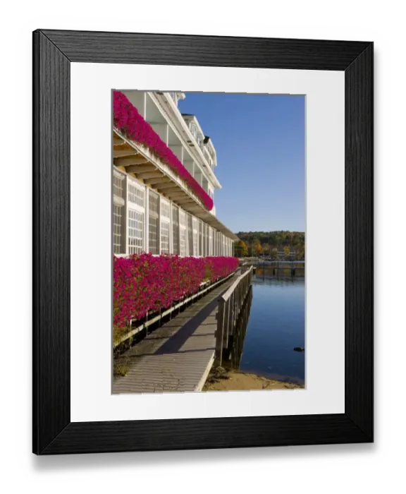 Framed Print : Flower Walk at Bay Point at Mill Falls in Meredith, New Hampshire Framed Print : Flower Walk at Bay Point at Mill Falls in Meredith, New Hampshire