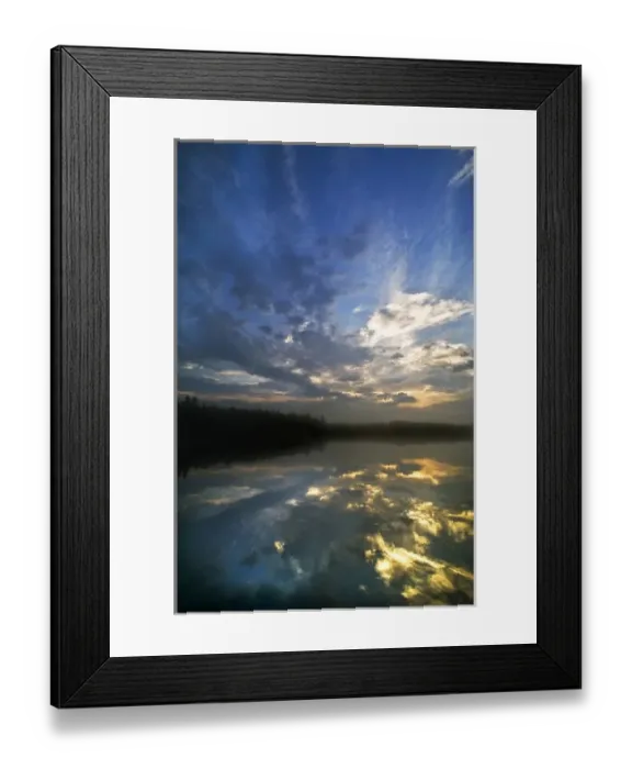 Framed Print : USA, Michigan, Upper Peninsula. Sunrise sky reflected in Petes Lake Framed Print : USA, Michigan, Upper Peninsula. Sunrise sky reflected in Petes Lake
