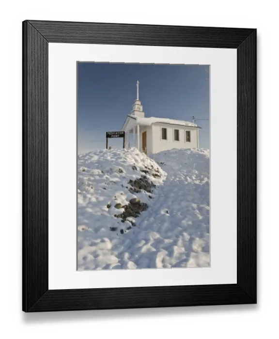 Framed Print : Gallatin, County, MT. This small white chapel sits along the highway as travelers Framed Print : Gallatin, County, MT. This small white chapel sits along the highway as travelers
