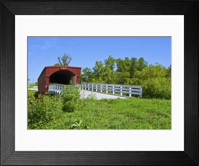 Framed Print : Winterset Iowa bridge famous Bridges of Madison County and Roseman Bridge Framed Print : Winterset Iowa bridge famous Bridges of Madison County and Roseman Bridge