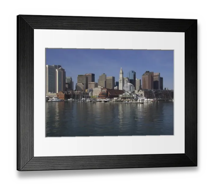 Framed Print : USA, New England, Massachusetts, Boston, Long Wharf, Lewis Wharf, Boston Harbor