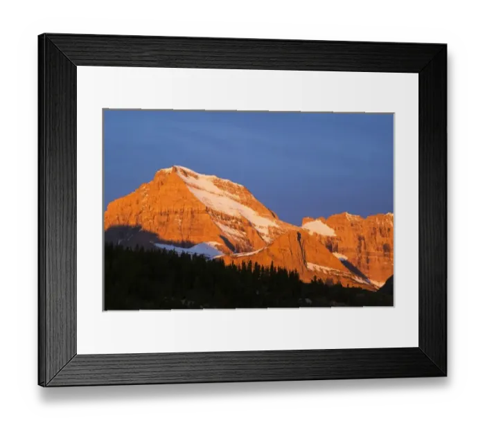 Framed Print : Mt Gould and Angel Wing receive morning light in the Many glacier Valley of Glacier Framed Print : Mt Gould and Angel Wing receive morning light in the Many glacier Valley of Glacier