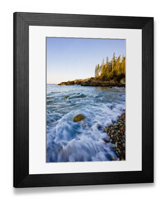Framed Print : Early morning on Little Hunters Beach in Maines Acadia National Park