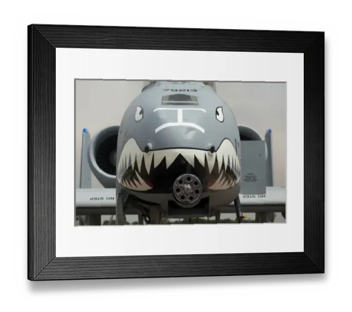 Framed Print : USA, Indiana, Indianapolis, Mount Comfort Airport. Front of an A-10 Thunderbolt II