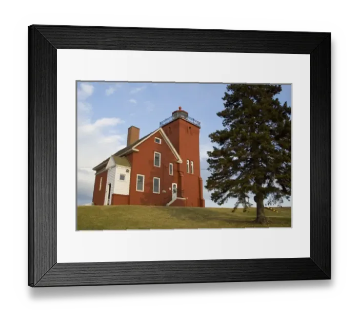 Framed Print : Lighthouse at Two Harbors Minnesota