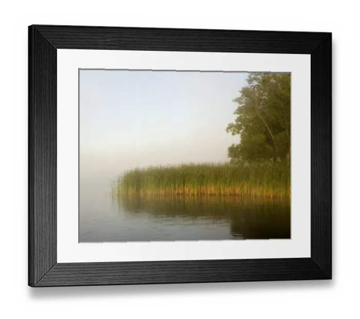 Framed Print : USA, Minnesota, Hoyt Lakes. Foggy morning lake Framed Print : USA, Minnesota, Hoyt Lakes. Foggy morning lake