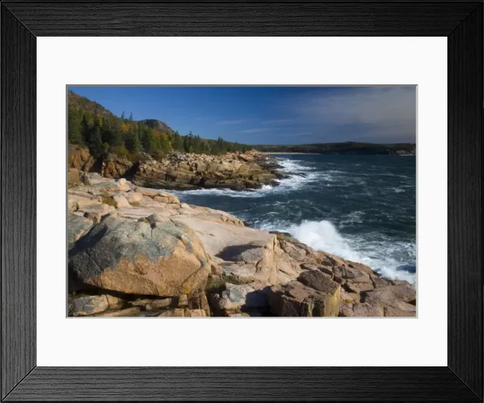 Framed Print : USA, Maine, Acadia National Park, Waves along the coastline