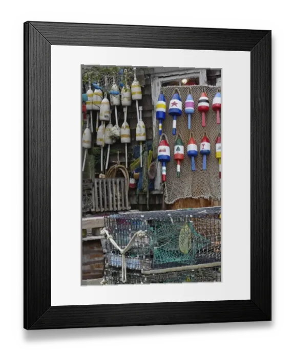 Framed Print : Colorful buoys, Rockport, Cape Ann, Massachusetts Framed Print : Colorful buoys, Rockport, Cape Ann, Massachusetts