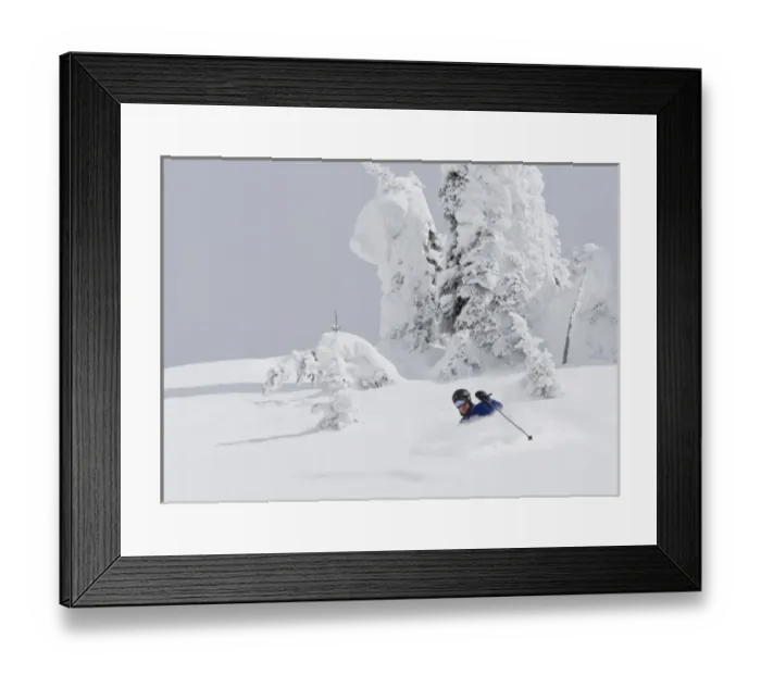 Framed Print : Skiing deep powder at Whitefish Mountain Resort in Montana. (MR) Framed Print : Skiing deep powder at Whitefish Mountain Resort in Montana. (MR)