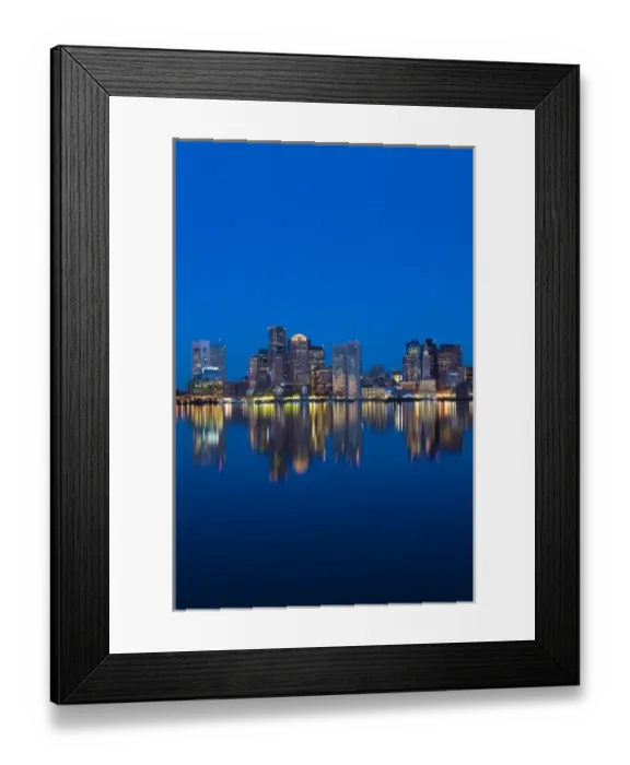Framed Print : USA, Massachusetts, Boston. Financial District from East Boston, dawn