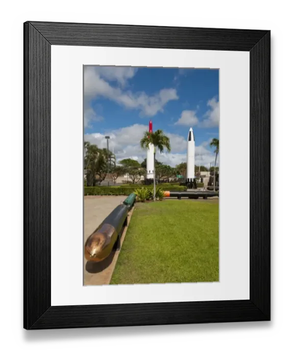 Framed Print : Pearl Harbor Memorial in Honolulu, Hawaii. Polaris Submarine missiles A-1 and A-3 Framed Print : Pearl Harbor Memorial in Honolulu, Hawaii. Polaris Submarine missiles A-1 and A-3