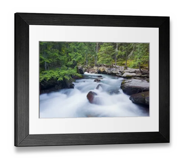 Framed Print : USA, Montana, Glacier National Park, Avalanche Creek