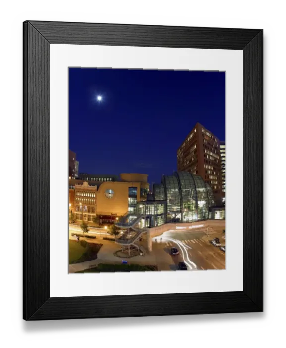 Framed Print : USA, Indiana, Indianapolis. Downtown Mall at night Framed Print : USA, Indiana, Indianapolis. Downtown Mall at night