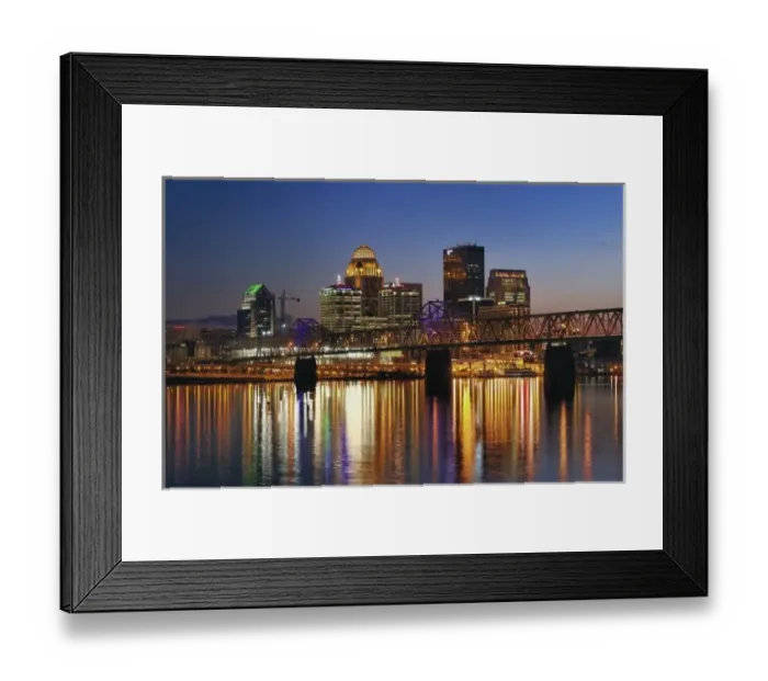 Framed Print : Skyline, Louisville, Kentucky at dusk