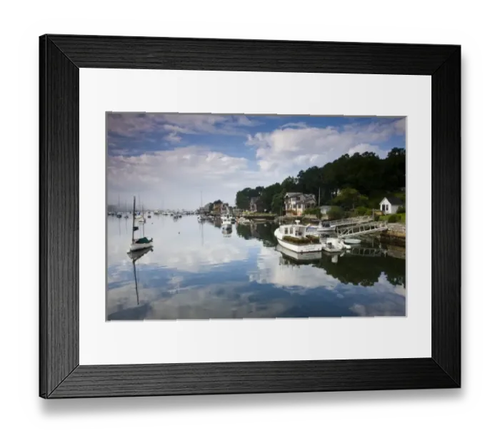 Framed Print : USA, Massachusetts, Cape Ann, Gloucester. Annisquam Village, Lobster Cove in Fog