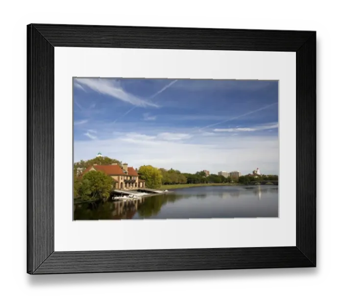 Framed Print : Weld Boathouse is a Harvard-owned building on the bank of the Charles River in Cambridge Framed Print : Weld Boathouse is a Harvard-owned building on the bank of the Charles River in Cambridge