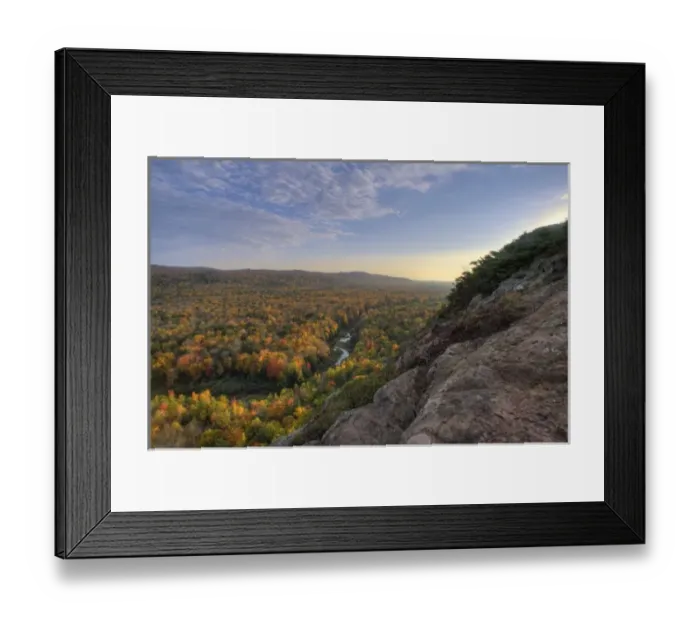 Framed Print : The Big Carp River in autumn at Porcupine Mountains Wilderness State Park in Framed Print : The Big Carp River in autumn at Porcupine Mountains Wilderness State Park in