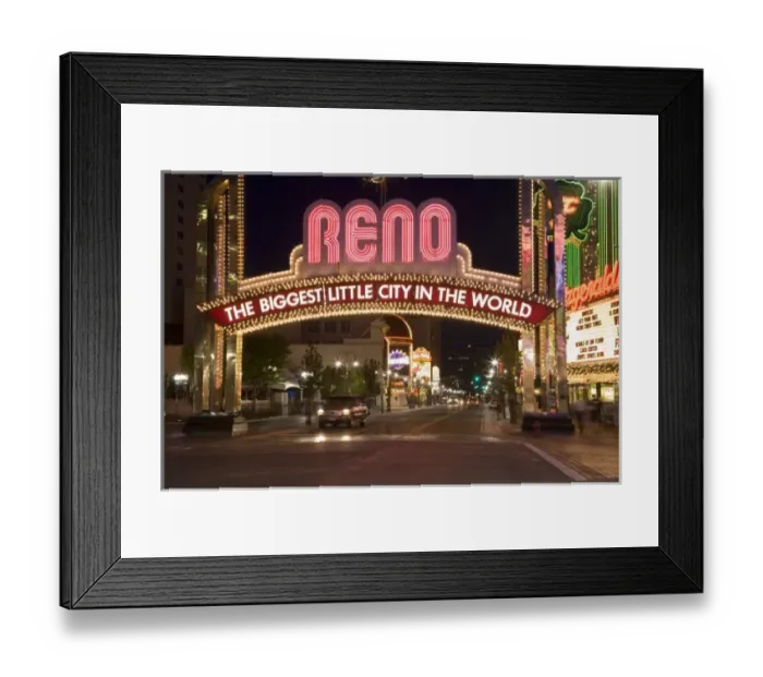 Framed Print : Downtown Reno Nevada Framed Print : Downtown Reno Nevada