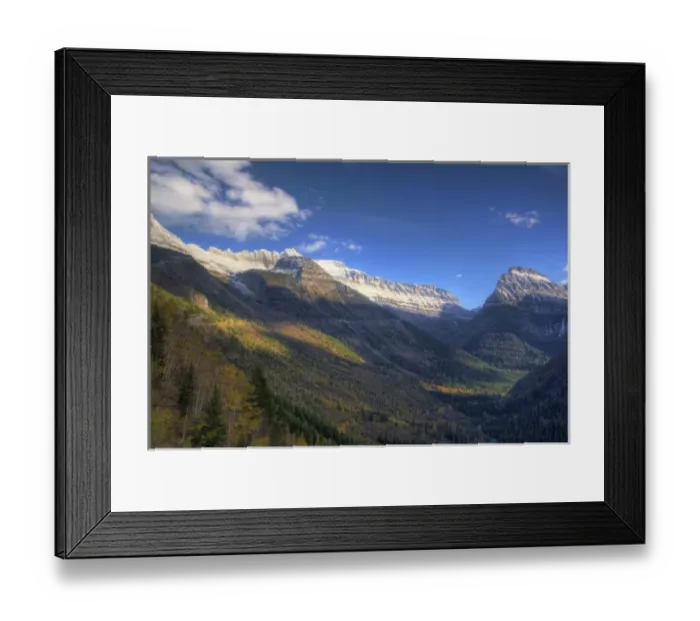 Framed Print : Autumn look up to Logan Pass along Going to the Sun Road in Glacier National Park