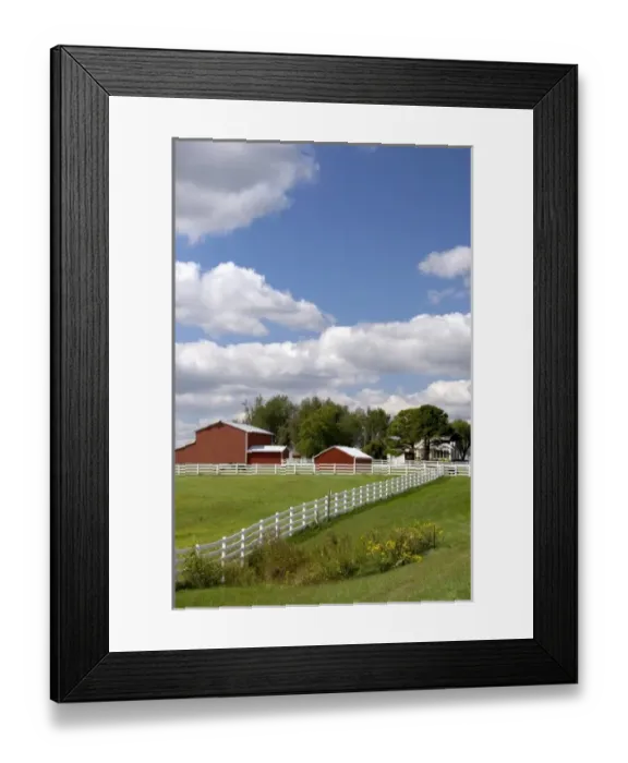 Framed Print : A red barn and farm at Pamona, Kansas Framed Print : A red barn and farm at Pamona, Kansas