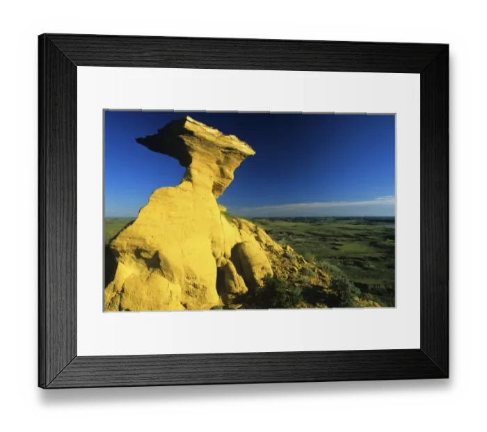 Framed Print : Sandstone badlands formation in the Hell Creek area near Jordan, Montana, USA Framed Print : Sandstone badlands formation in the Hell Creek area near Jordan, Montana, USA